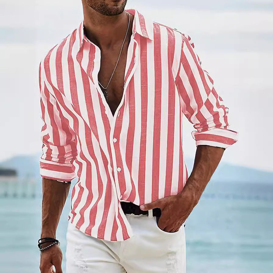Sebastian Laurent | Luxury Striped Linen Shirt For Men