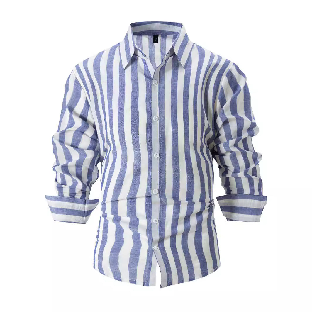 Sebastian Laurent | Luxury Striped Linen Shirt For Men