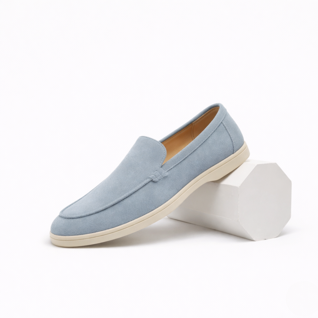 Ellis Radford | Taupe Suede Slip-On Loafers For Men