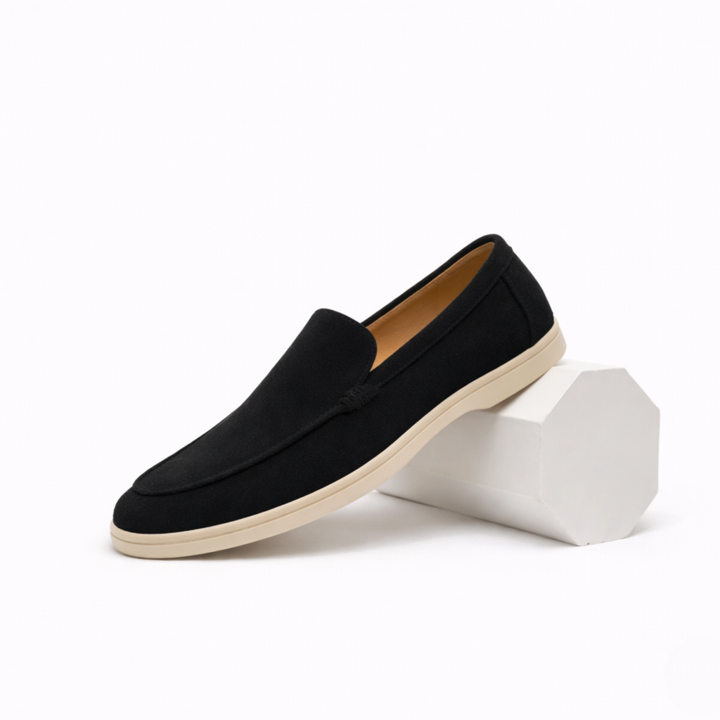 Ellis Radford | Taupe Suede Slip-On Loafers For Men