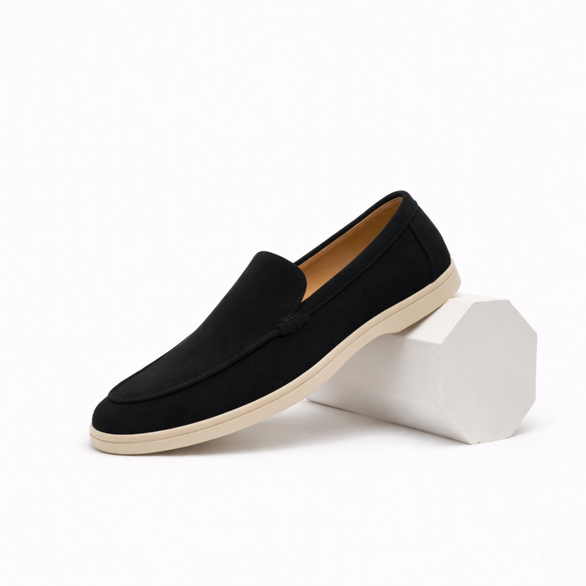 Ellis Radford | Taupe Suede Slip-On Loafers For Men