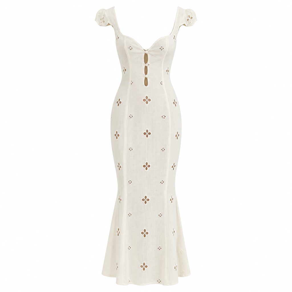 Marianne Huxley | Fitted Mermaid Formal Dress With Floral Cut-Out