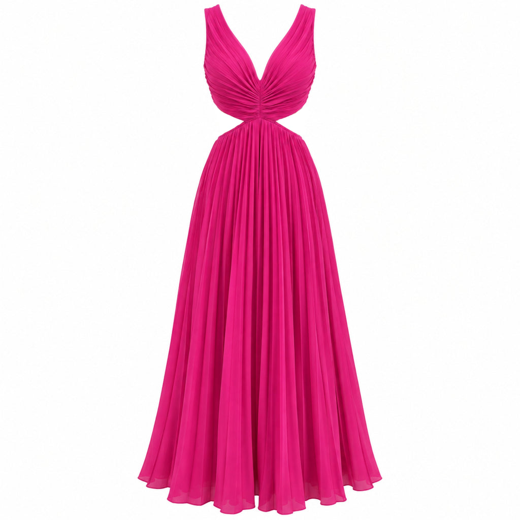 Marina Fletcher | Pleated Cutout Maxi Dress