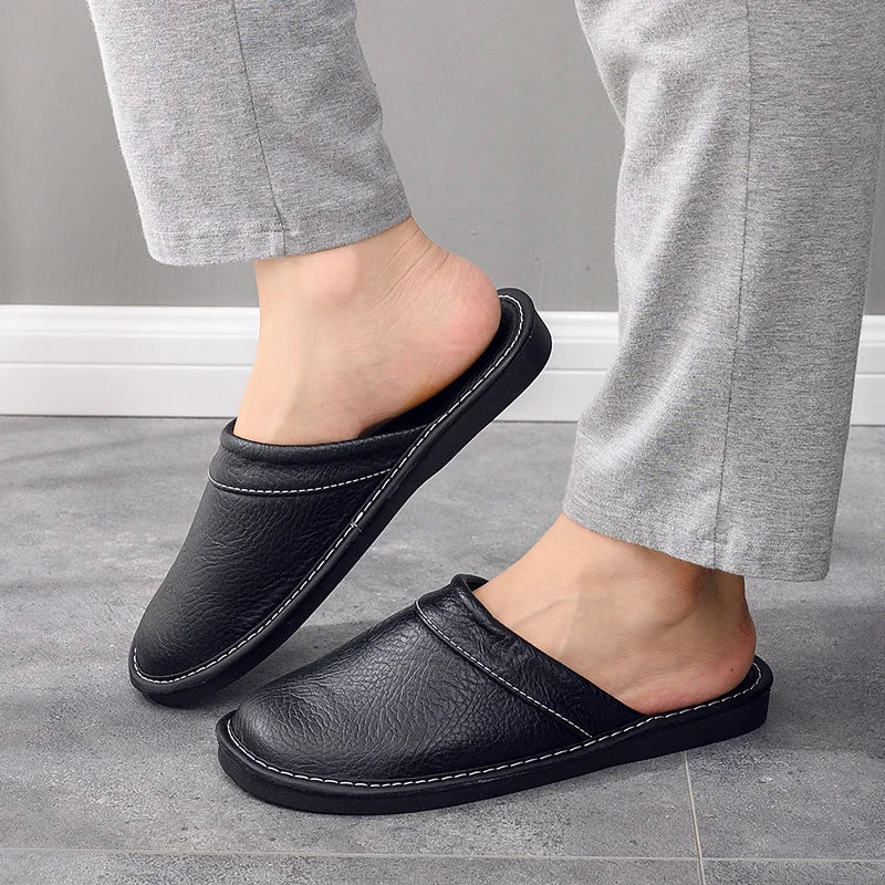 Percy Attwood | Brown Leather Slippers For Men