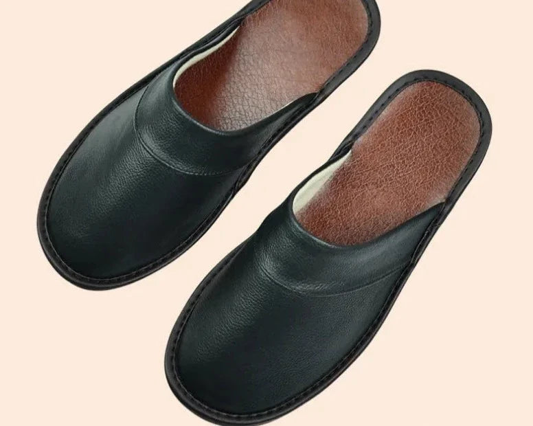 Percy Attwood | Brown Leather Slippers For Men