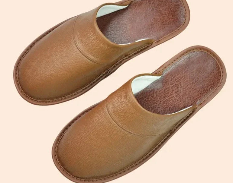 Percy Attwood | Brown Leather Slippers For Men