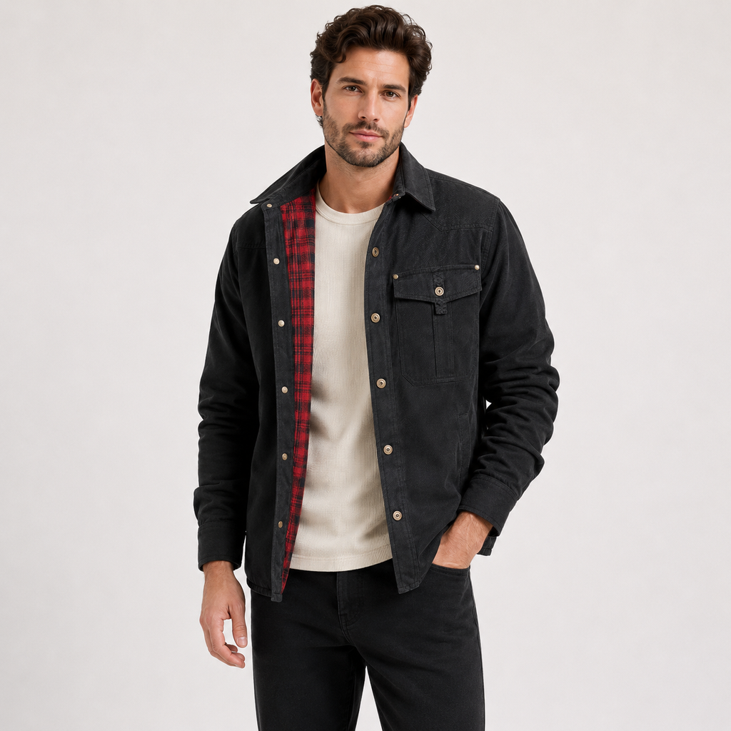 Nathaniel Reed | Plaid-Lined Flannel Shirt Jacket for Men