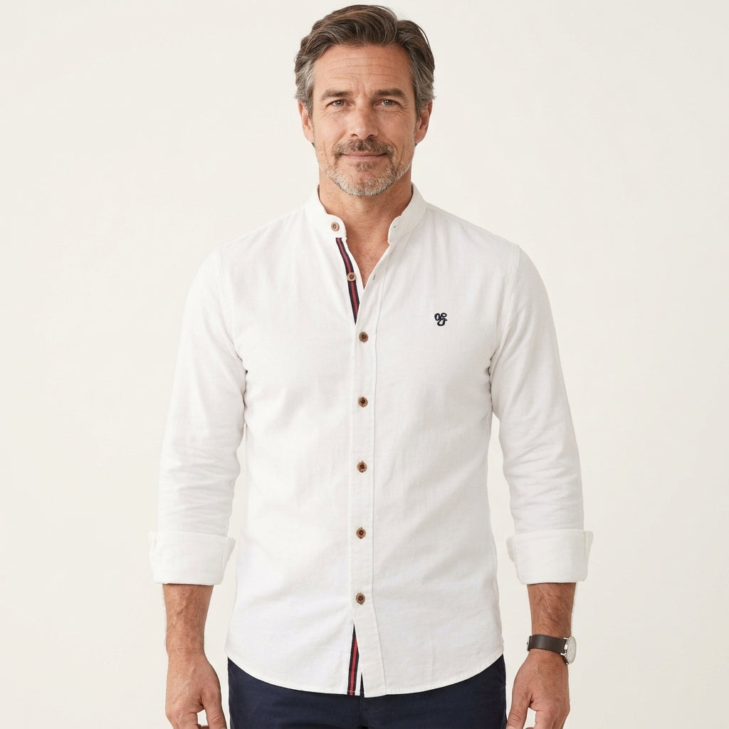 Nathaniel Whitmore | Navy Cotton Shirt With Contrast Placket