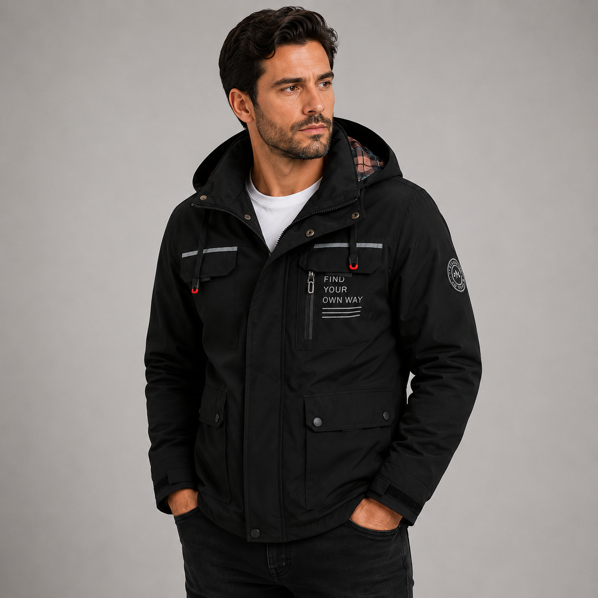 Nigel Harrison | Weatherproof Hooded Utility Jacket for Men