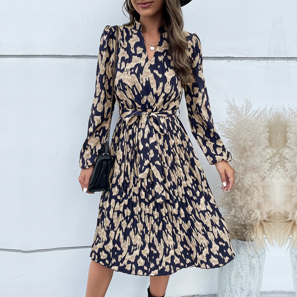 Eleanor Whitmore | Leopard Print A-Line Midi Dress