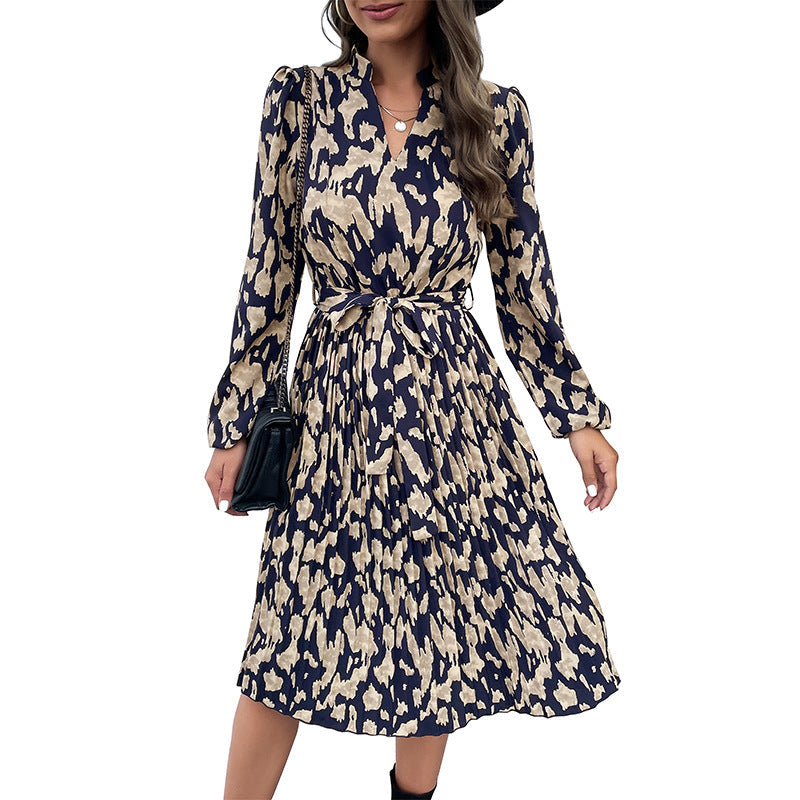 Eleanor Whitmore | Leopard Print A-Line Midi Dress