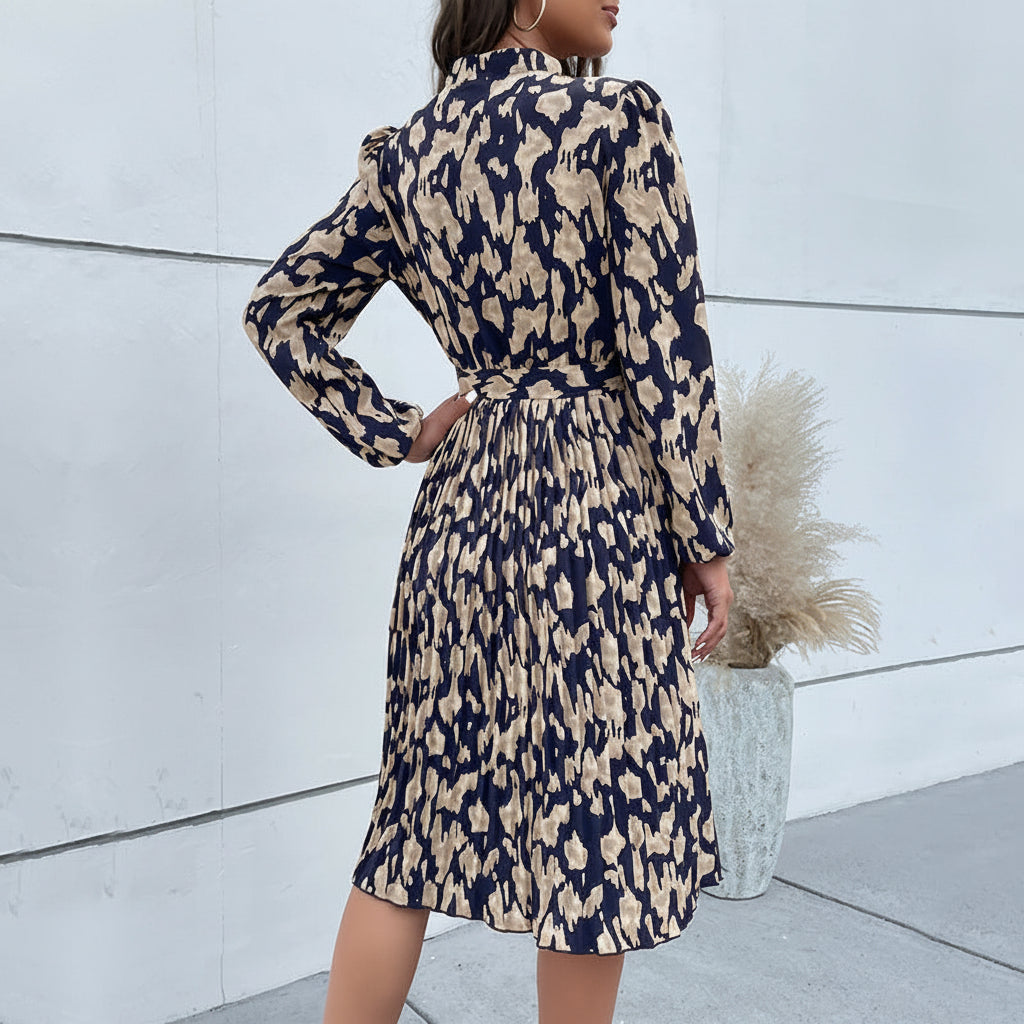 Eleanor Whitmore | Leopard Print A-Line Midi Dress
