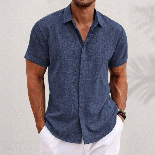 Luca Moretti | Premium Linen Blend Short Sleeve Shirt For Men