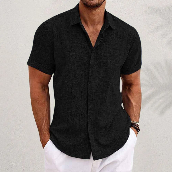 Luca Moretti | Premium Linen Blend Short Sleeve Shirt For Men