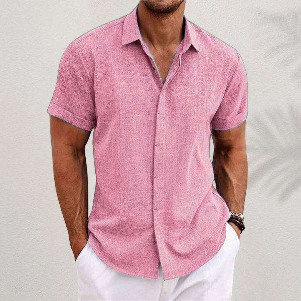 Luca Moretti | Premium Linen Blend Short Sleeve Shirt For Men