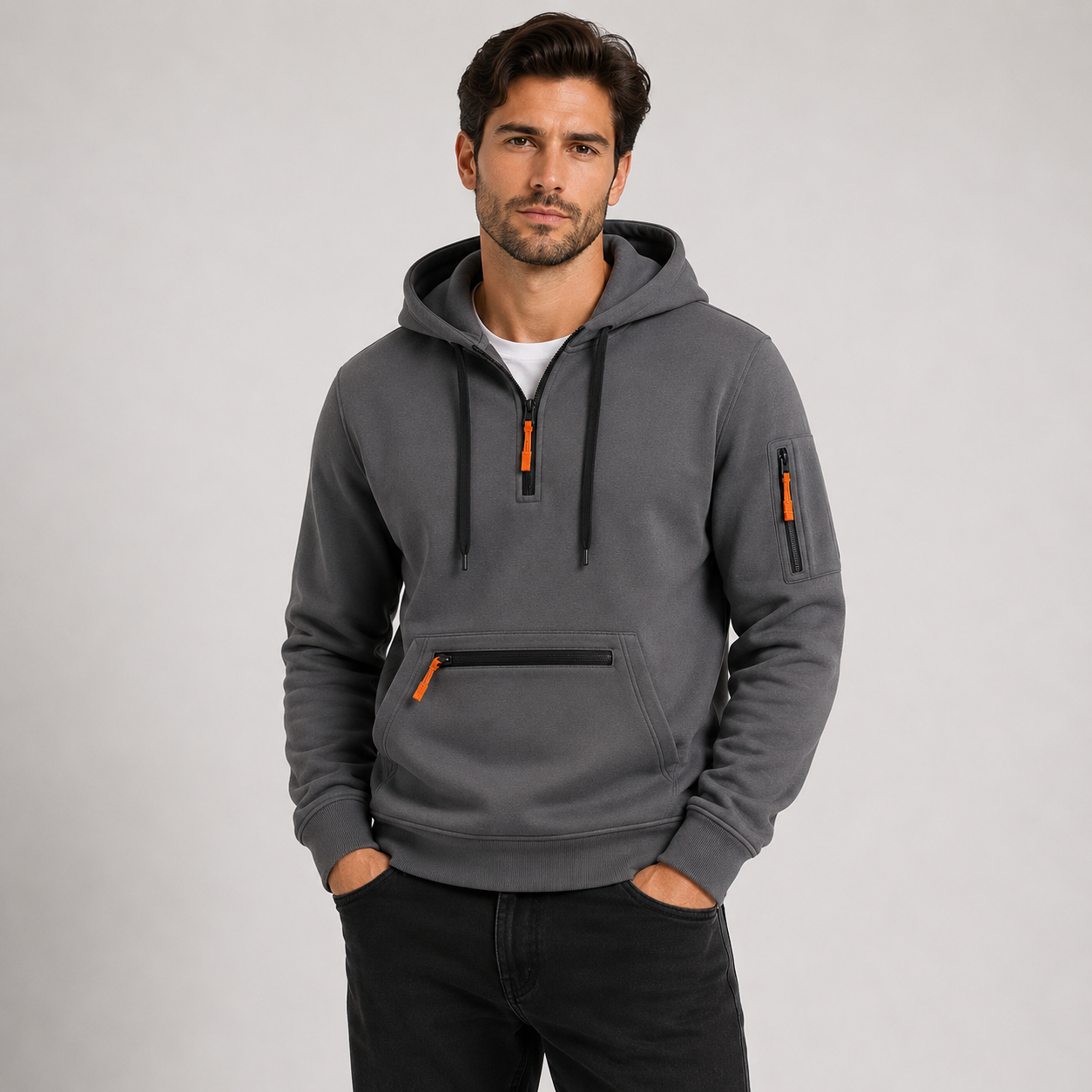 Oliver Hall | Quarter-Zip Fleece Hoodie for Men