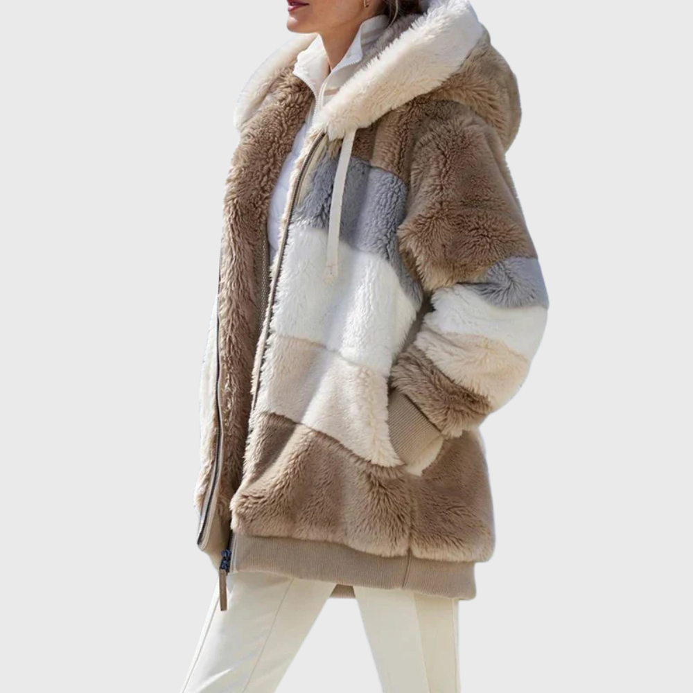 Naomi Stanton | Multicolour Faux Fur Hooded Puffer Jacket