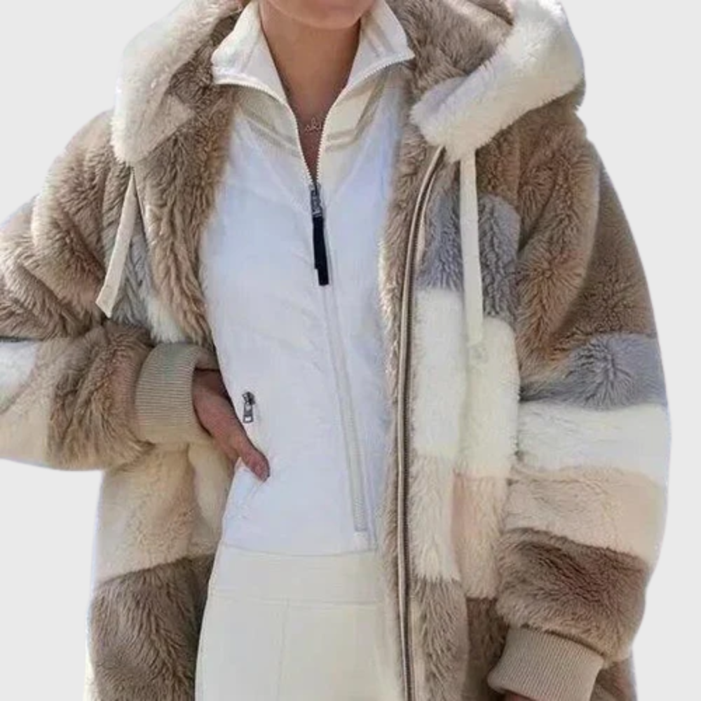 Naomi Stanton | Multicolour Faux Fur Hooded Puffer Jacket