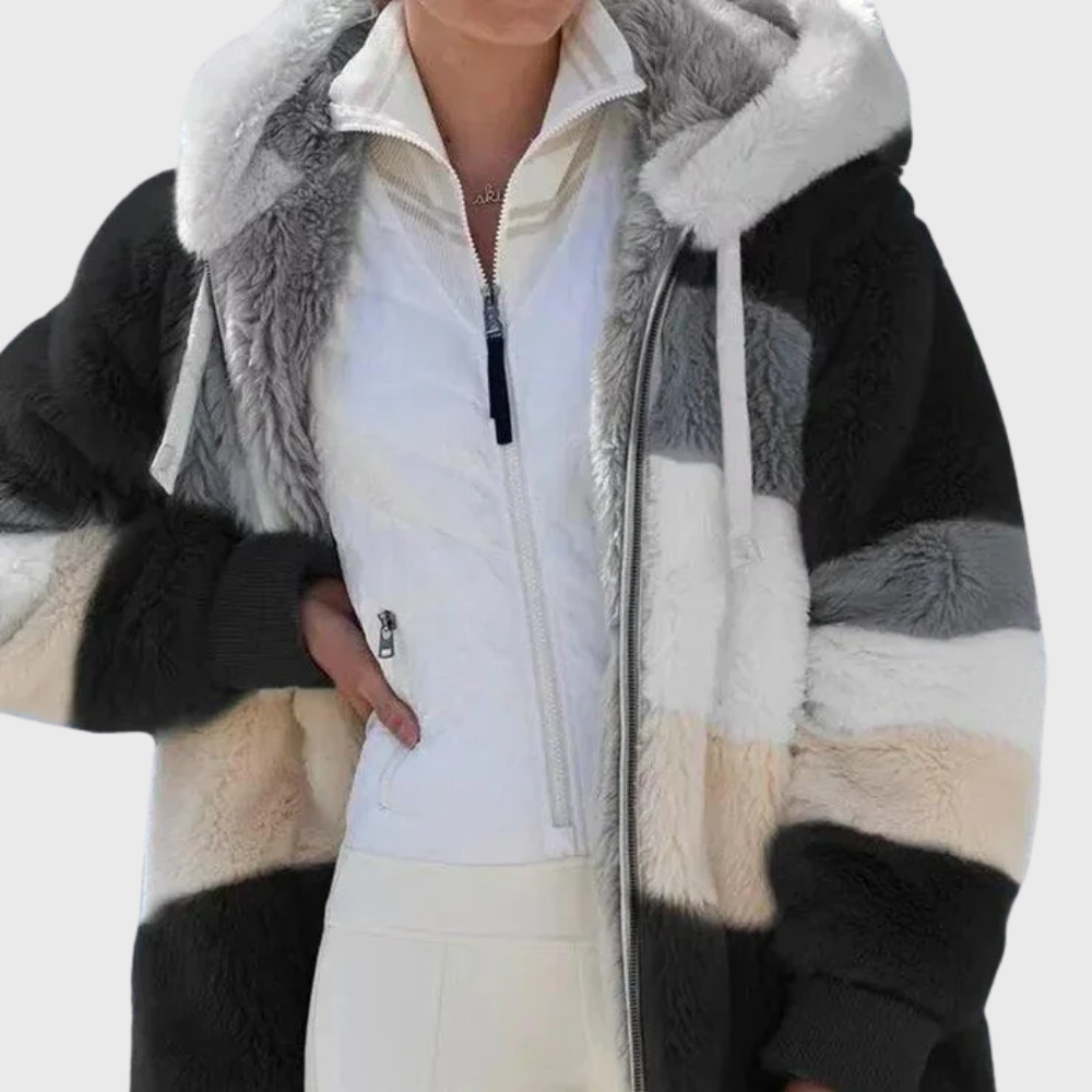 Naomi Stanton | Multicolour Faux Fur Hooded Puffer Jacket