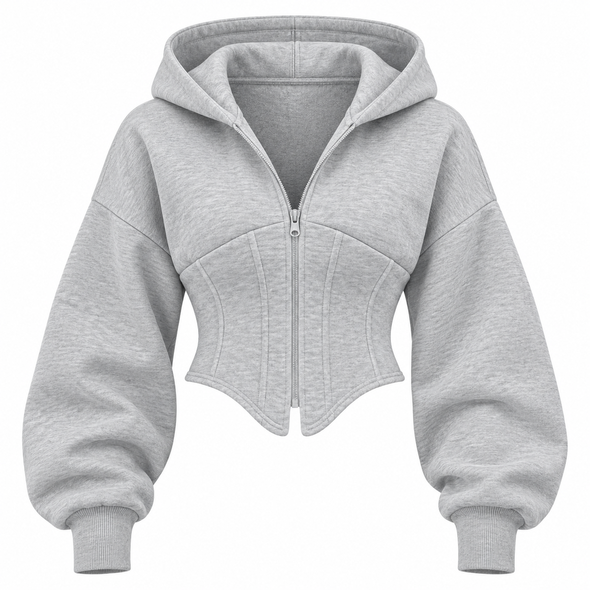 Poppy Fenchurch | White Cropped Corset Hoodie