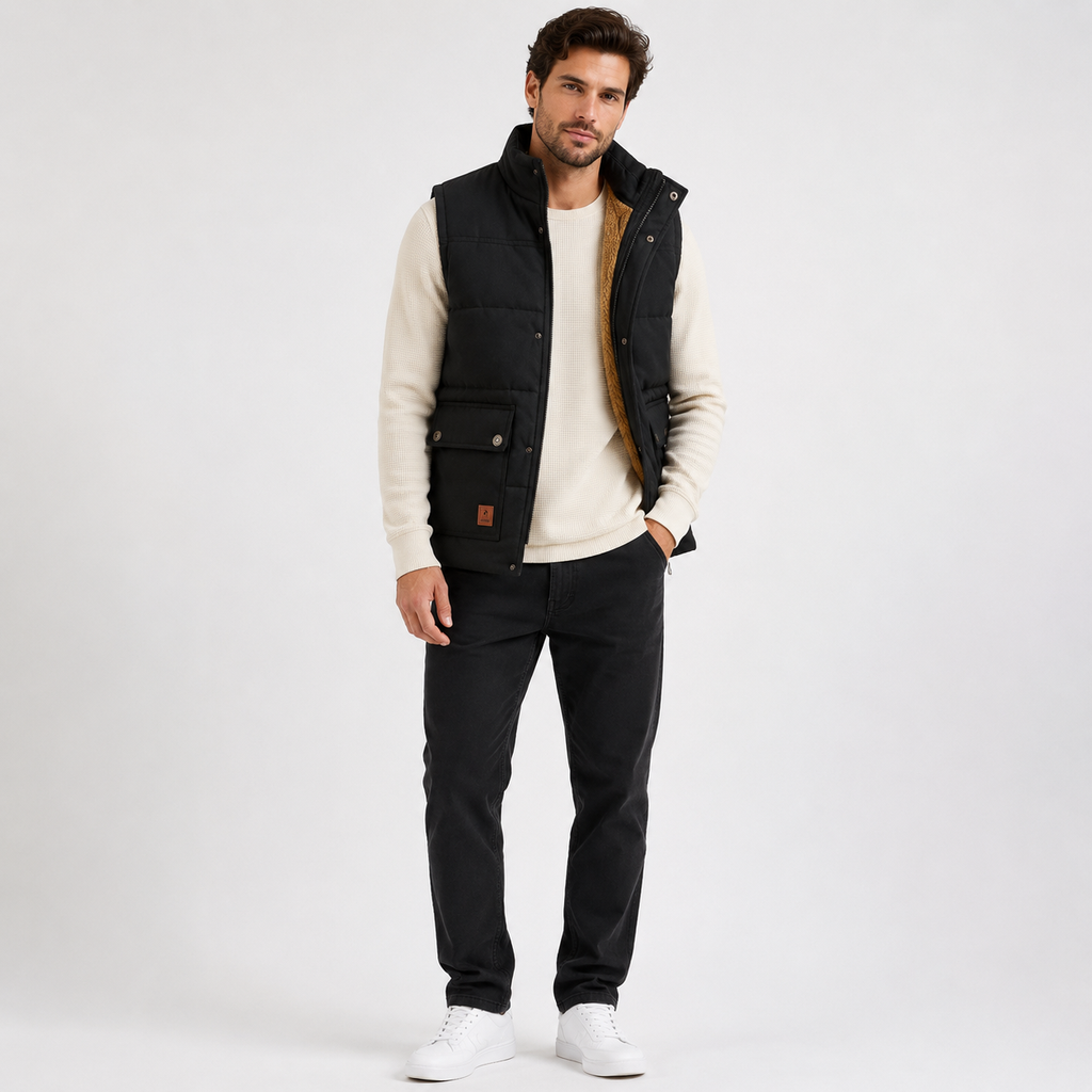 Reuben Scott | Fleece-Lined Quilted Gilet for Men