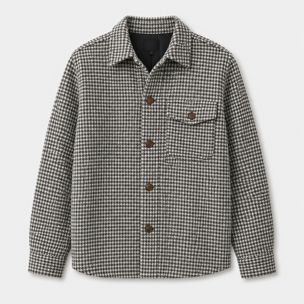 Rupert Morris | Houndstooth Print Overshirt Jacket