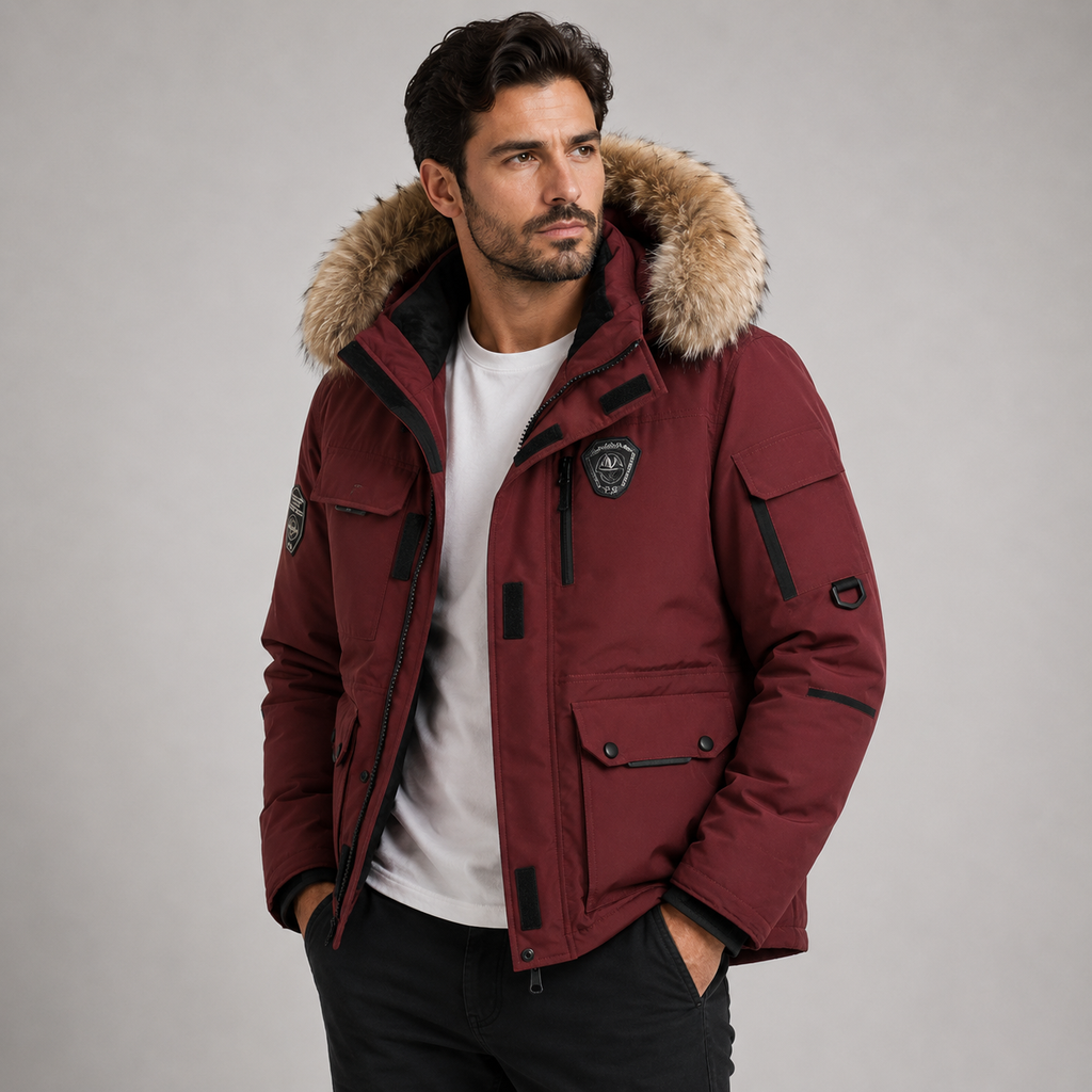 Rupert Thompson | Fur Hood Padded Down Jacket for Men