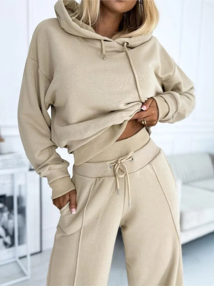 Freya Wilson | Purple Two-Piece Hoodie & Wide-Leg Joggers Set