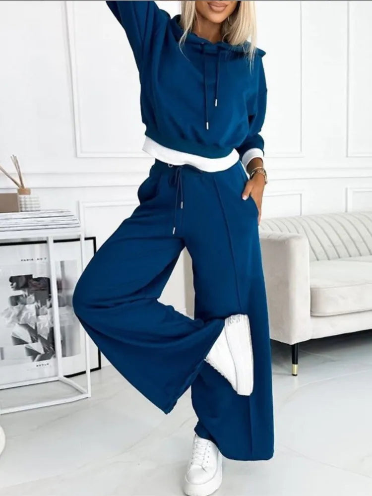 Freya Wilson | Purple Two-Piece Hoodie & Wide-Leg Joggers Set