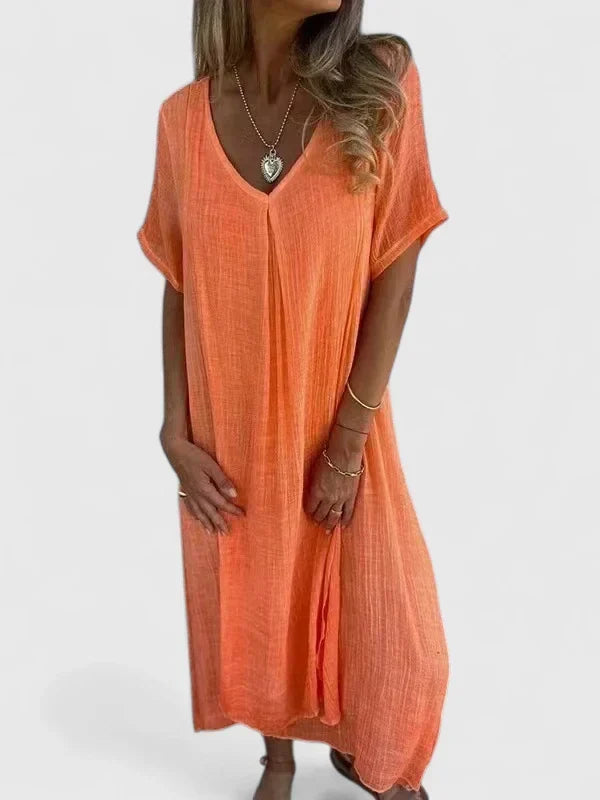 Genevieve Marchmont | Grey V-Neck Maxi Dress