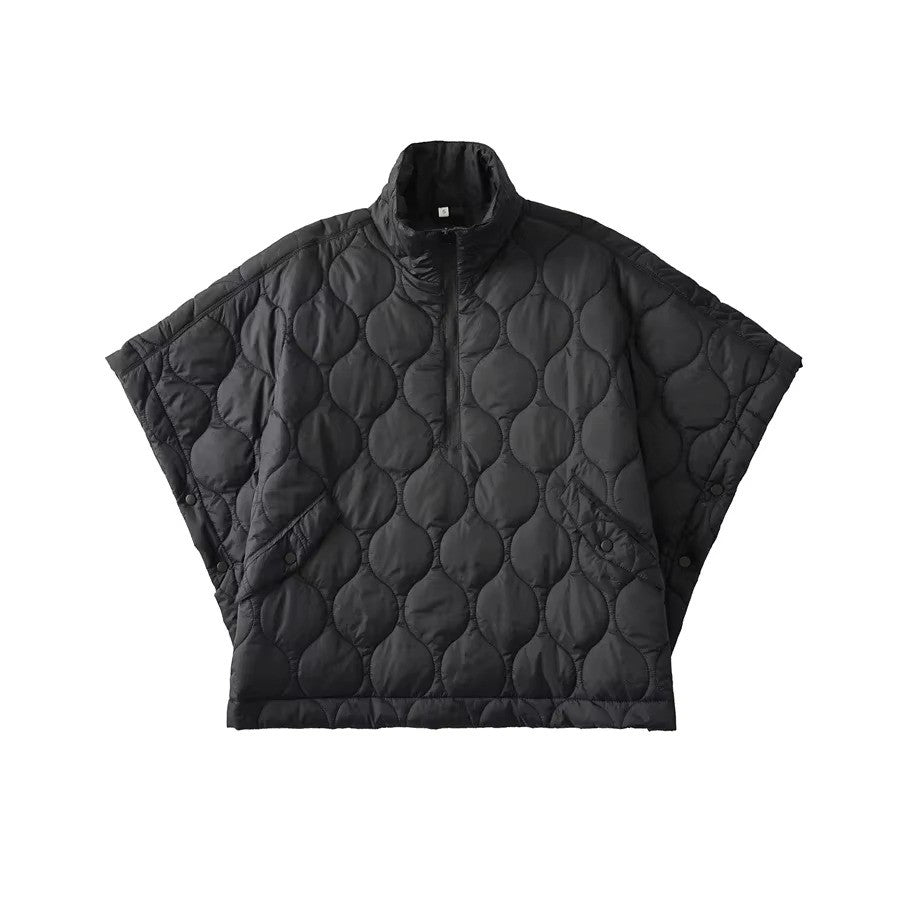 Edith Marlow | Quilted Olive Cape Coat