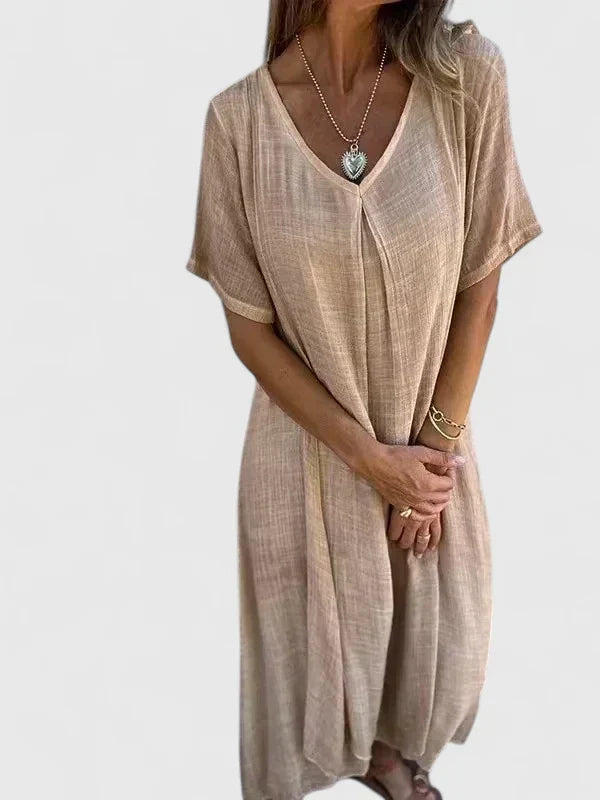 Genevieve Marchmont | Grey V-Neck Maxi Dress