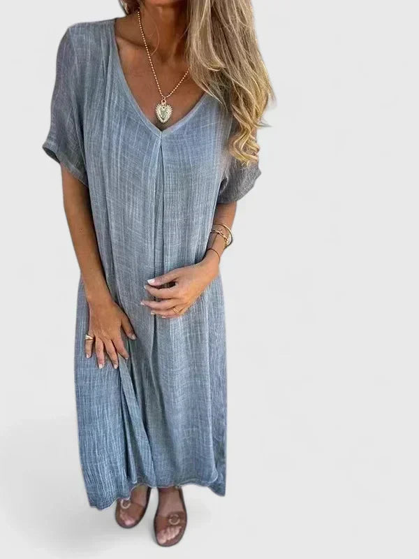 Genevieve Marchmont | Grey V-Neck Maxi Dress