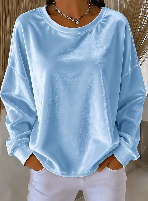 Orla Sheehan | Relaxed Long Sleeve Velvet Blouse