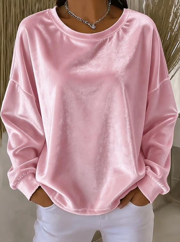 Orla Sheehan | Relaxed Long Sleeve Velvet Blouse