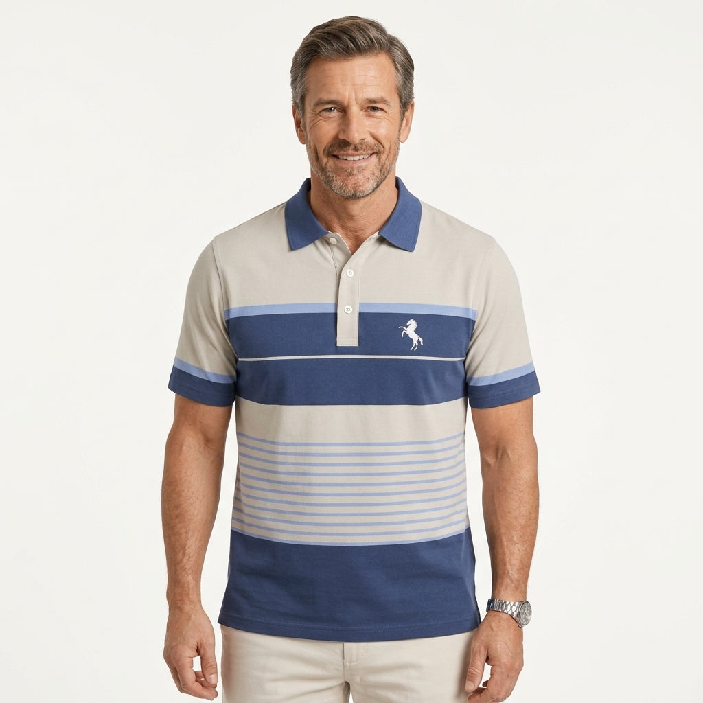 Malcolm Fenner | Striped Polo Shirt For Men