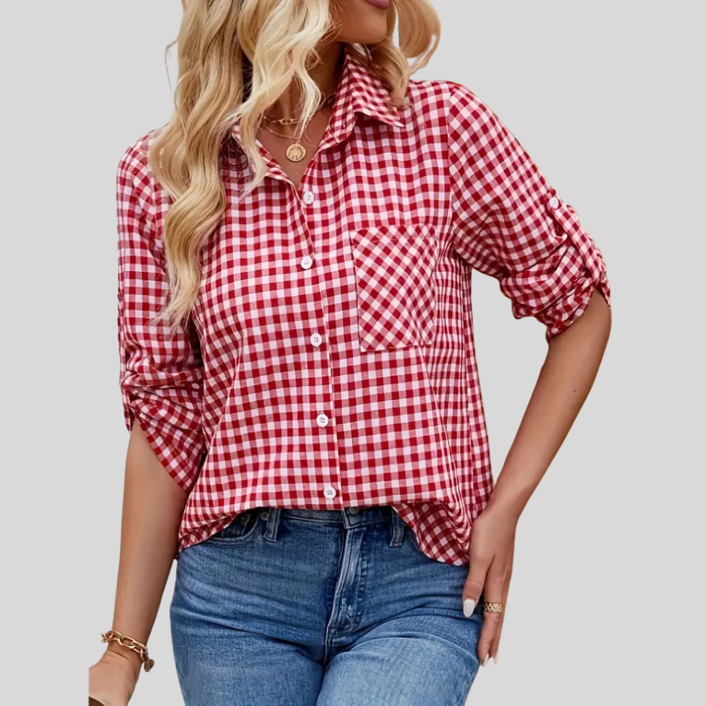 Nancy Fairfax | Gingham Check Shirt With Chest Pocket