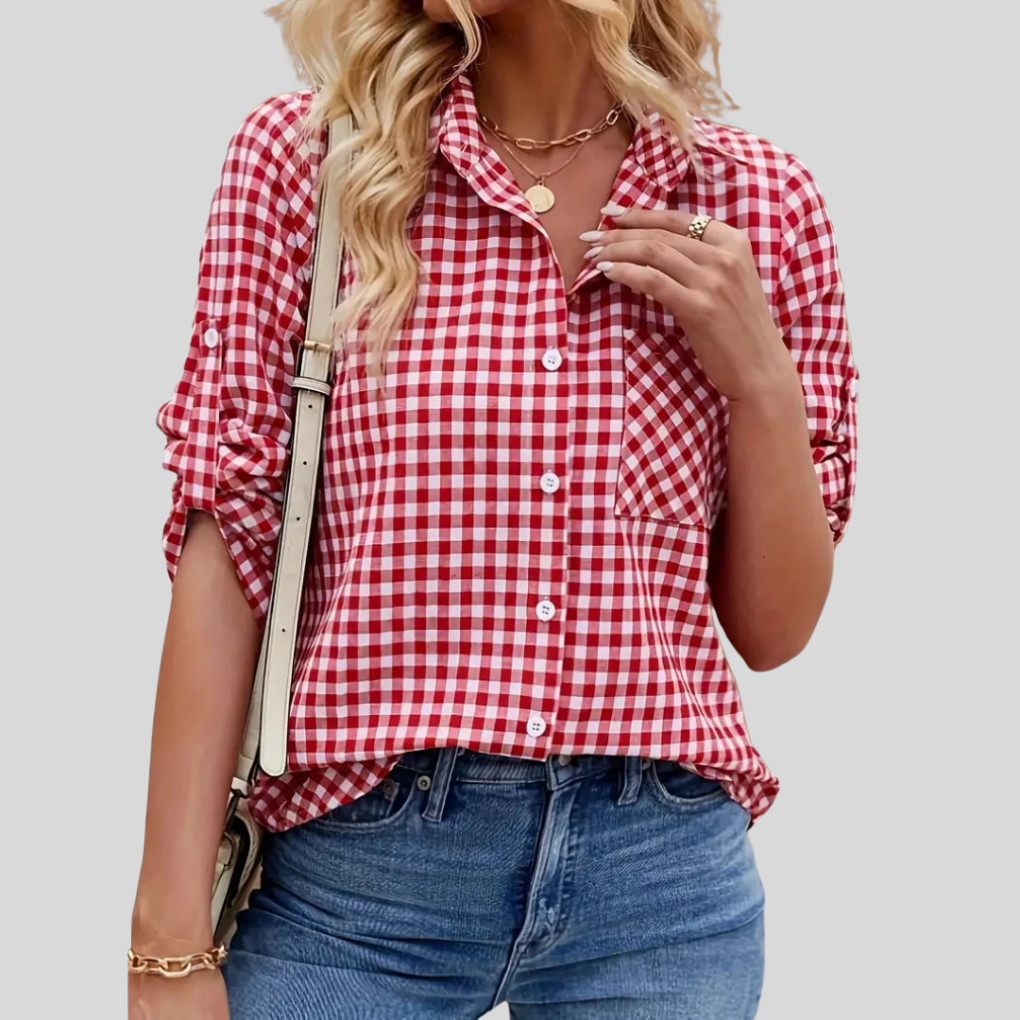 Nancy Fairfax | Gingham Check Shirt With Chest Pocket