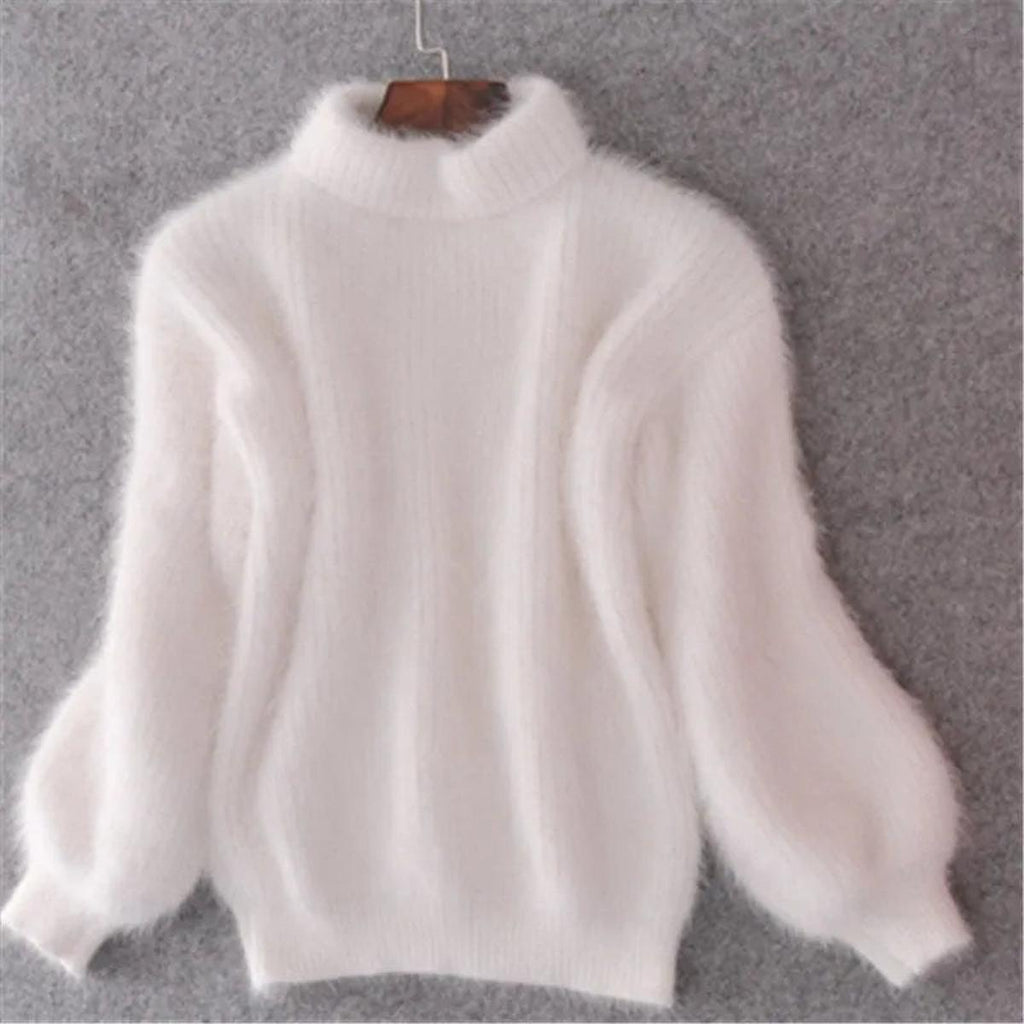 Alexandra Norwood | Soft High-Neck Angora Sweater