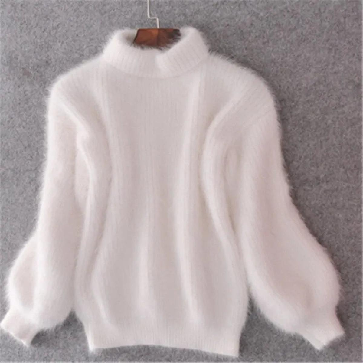 Alexandra Norwood | Soft High-Neck Angora Sweater