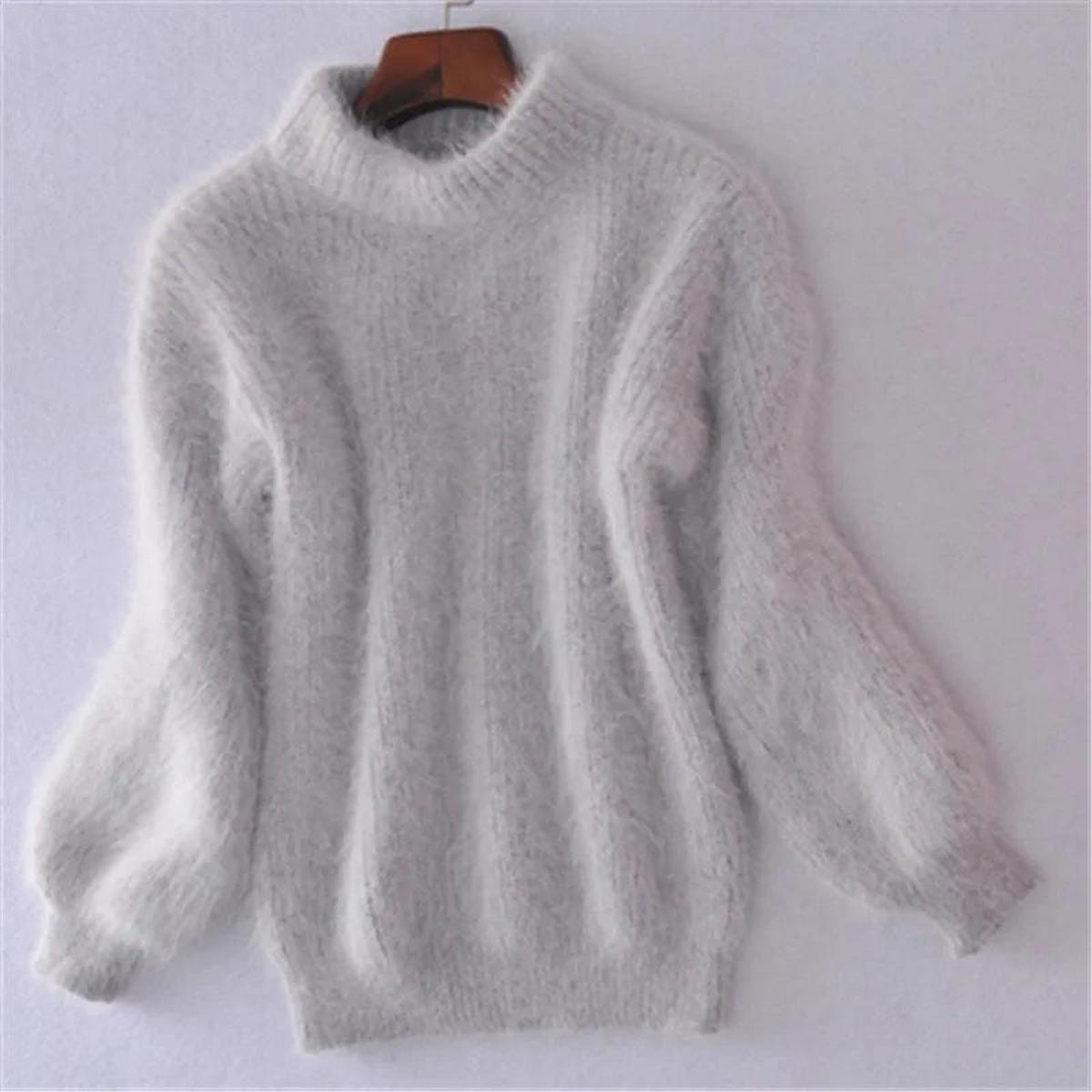 Alexandra Norwood | Soft High-Neck Angora Sweater