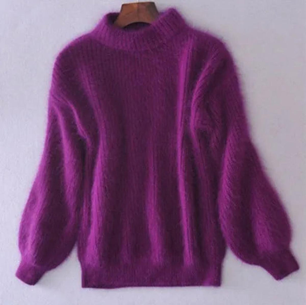 Alexandra Norwood | Soft High-Neck Angora Sweater