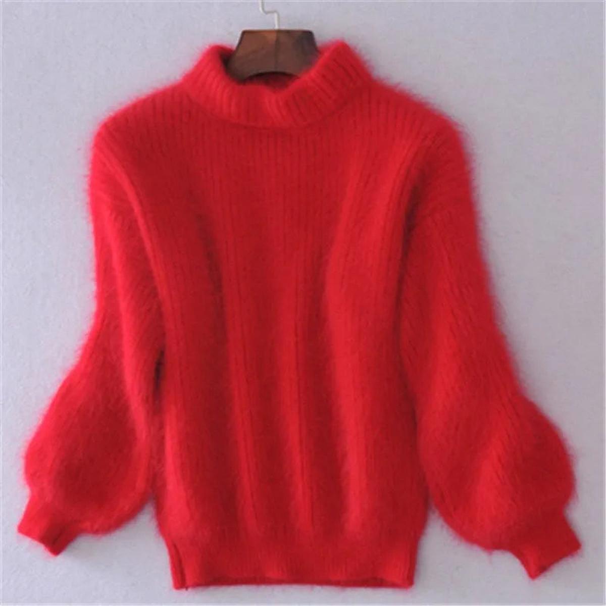 Alexandra Norwood | Soft High-Neck Angora Sweater