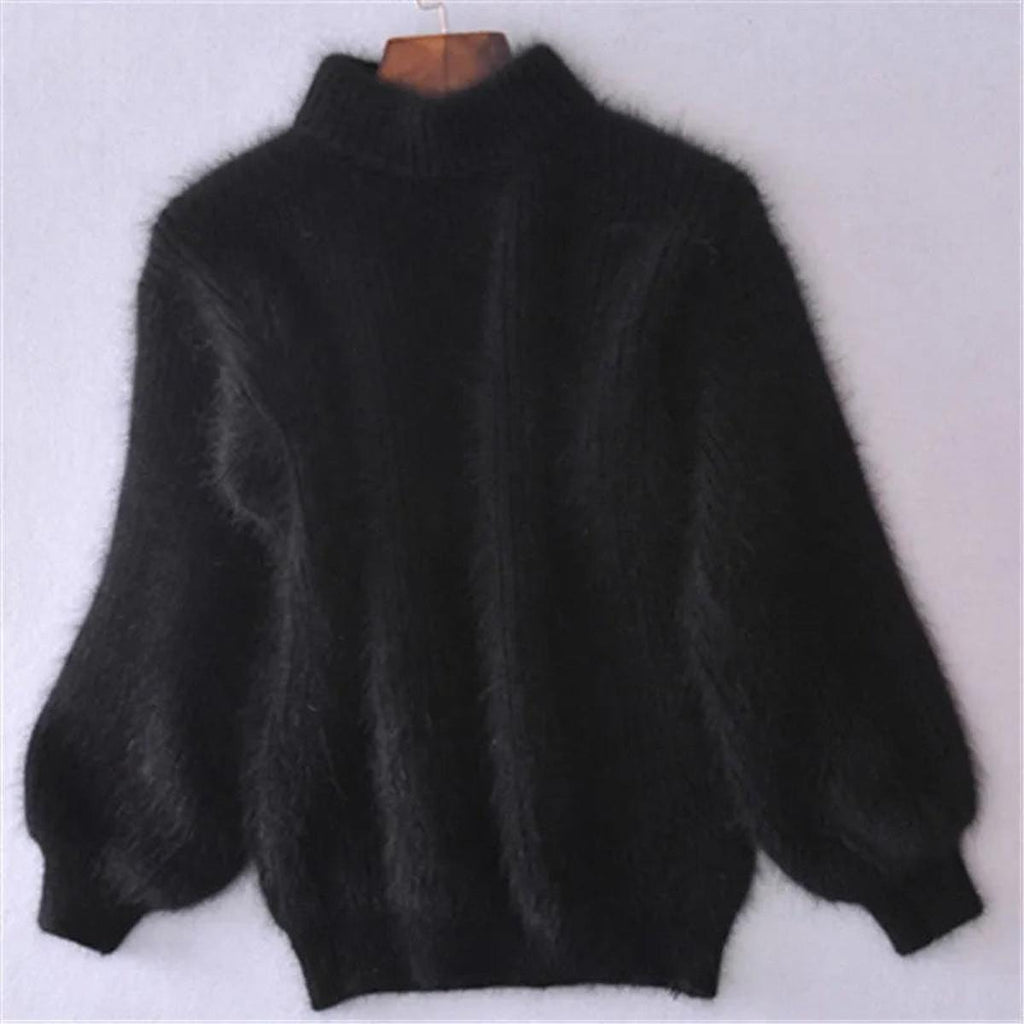 Alexandra Norwood | Soft High-Neck Angora Sweater