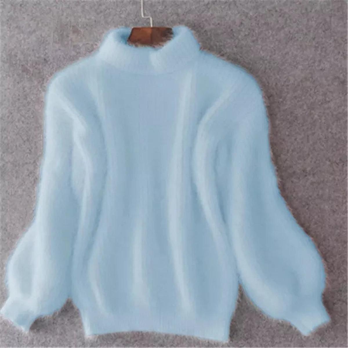 Alexandra Norwood | Soft High-Neck Angora Sweater