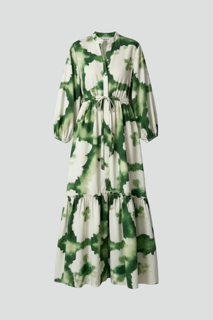 Giselle Thornbury | Printed Maxi Dress With V-Neck