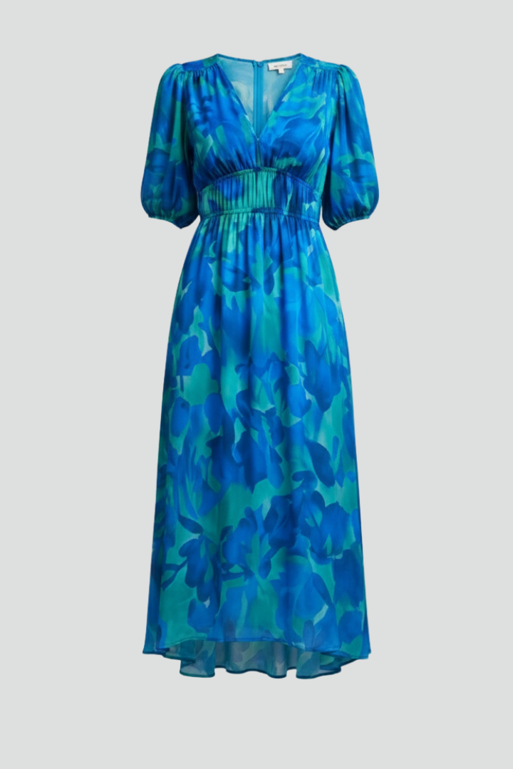 Juliet Fairweather | Floral Puff Sleeve V-Neck Midi Dress