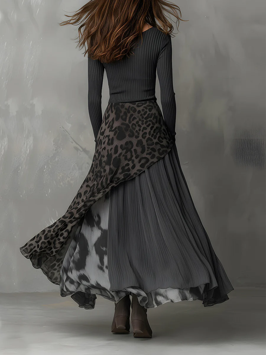 Araminta Winslow | Leopard Print Asymmetric Maxi Dress