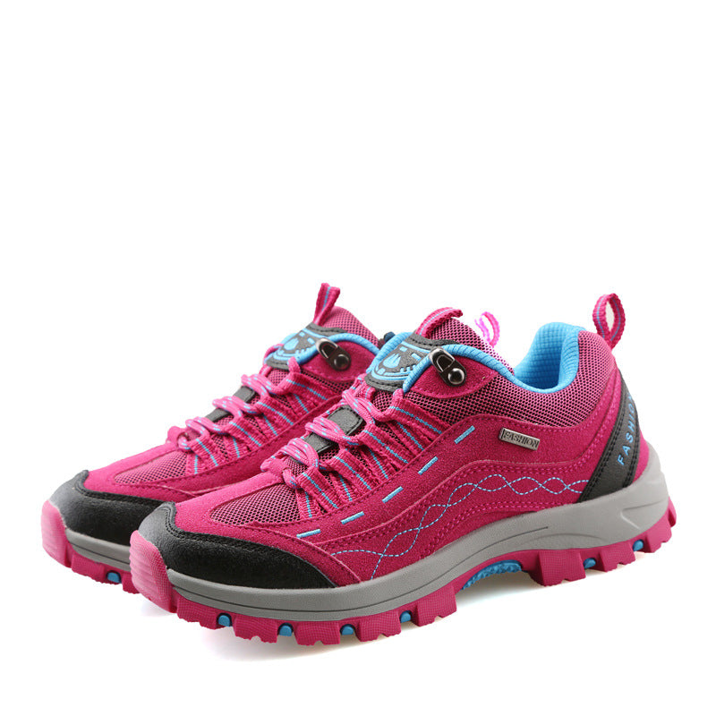 Octavia Stanhope | Suede Outdoor Trainers With Pink Detailing