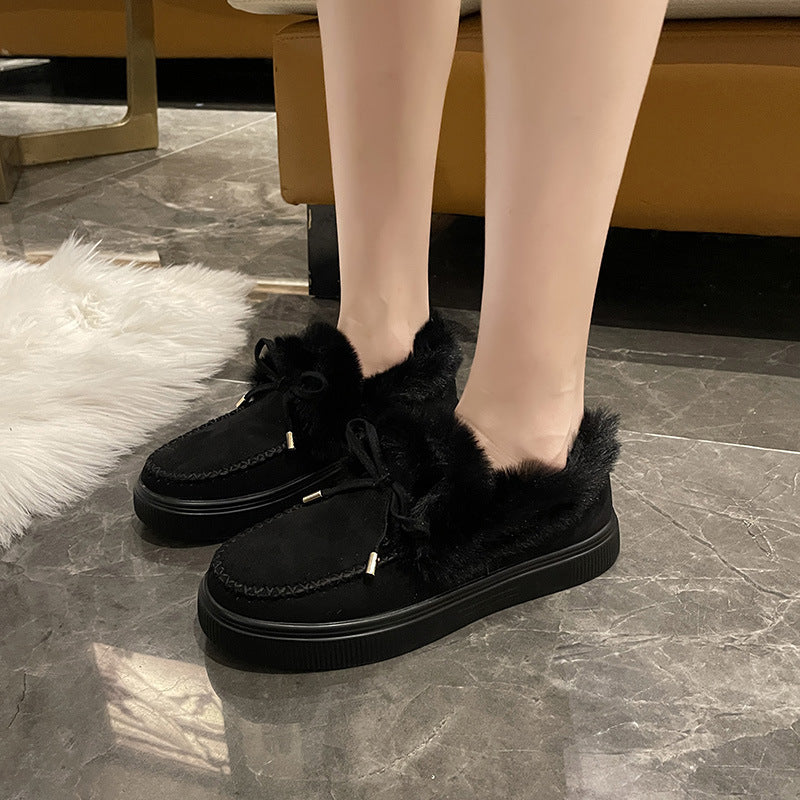 Isobel Barrett | Fluffy Faux Fur Moccasin Slippers